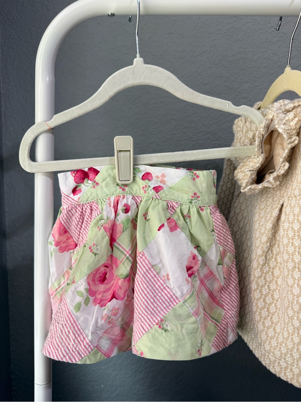 Janie and Jack Pink and Mint Patchwork Strawberry Fields Skirt
